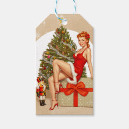 Nutcracker Sweet Retro Pinup Christmas Gift Tags Geschenkanhänger