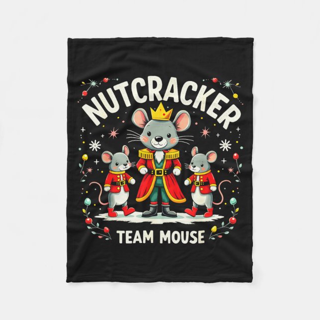 Nutcracker Team Mouse Christmas Ballet Gift Merry  Fleecedecke (Vorderseite)