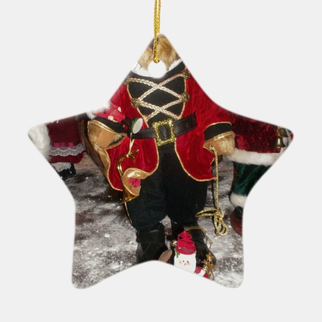 Nutcracker Teddy Bear Christmas Collection Keramik Ornament (Vorne)
