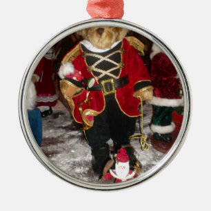 Nutcracker Teddy Bear Christmas Collection Silbernes Ornament