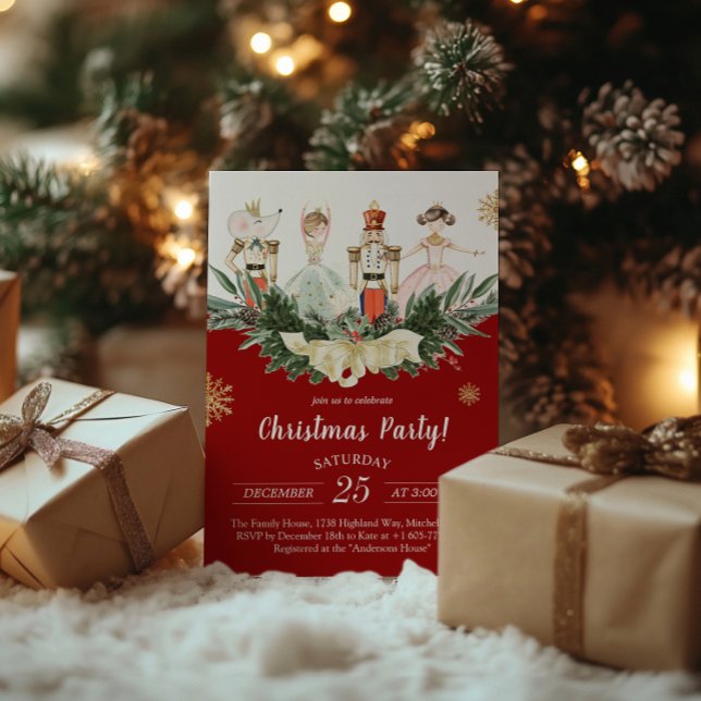 Nutcracker Theme Weihnachts-Party Einladung (Nutcracker Theme Christmas Party Invitation)