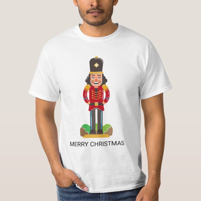 Nutcracker Tower Soldier Weihnachtsname Personalis T-Shirt (Vorderseite)