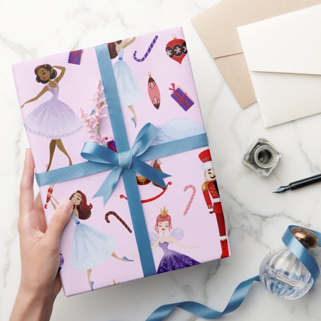 Nutcracker Toys Ballerina Dancers Swan Candy Canes Geschenkpapier (Von Creator hochgeladen)