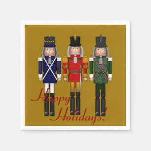 Nutcracker Trio-Gold PAPER PARTY NAPKINS Serviette