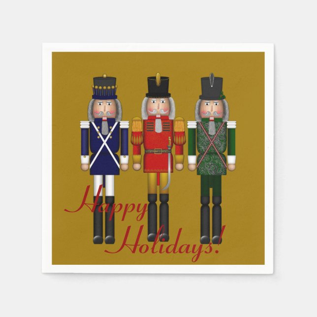 Nutcracker Trio-Gold PAPER PARTY NAPKINS Serviette (Vorderseite)