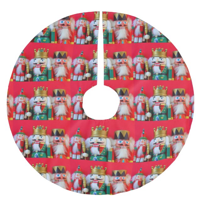 Nutcracker-Trio Polyester Weihnachtsbaumdecke (Vorderseite)