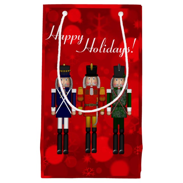Nutcracker Trio-Red Bokeh-GIFT BAG S Kleine Geschenktüte (Vorderseite)