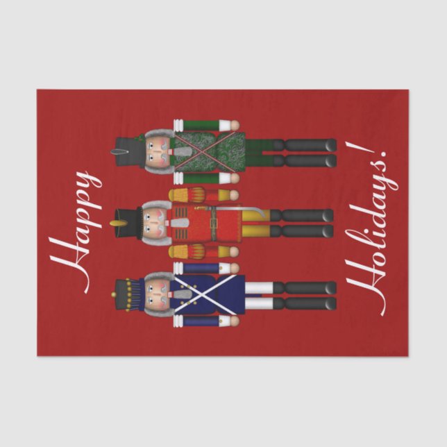 Nutcracker-Trio-Red-Tissue-Umhüllungspapier Seidenpapier (Vorderseite)