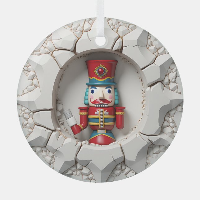 Nutcracker Überraschung Weihnachten Ornament Aus Glas (Vorderseite)