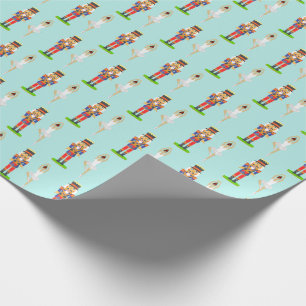 Nutcracker und Balletttänzer auf aquamarinem Licht Geschenkpapier