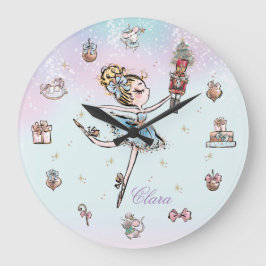 Nutcracker und Clara Dance Ballet Weihnachten Große Wanduhr