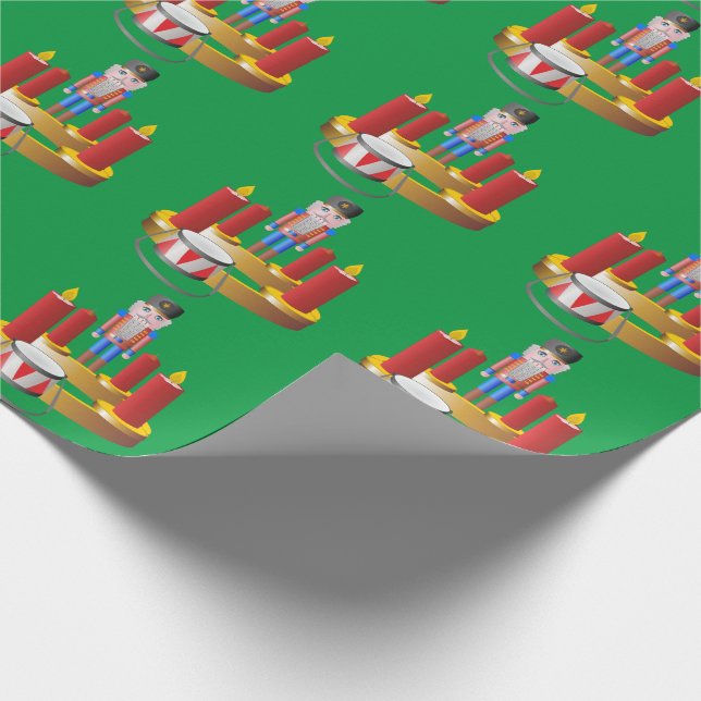 Nutcracker und Kerzen Geschenkpapier (Ecke)
