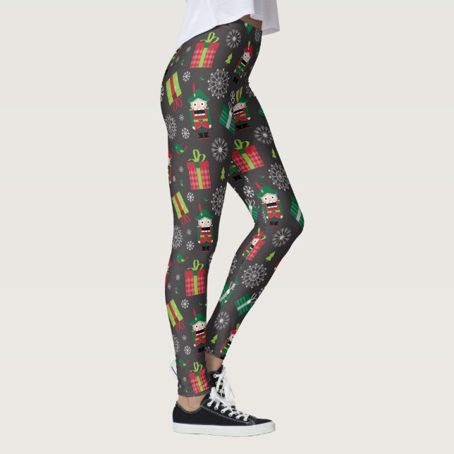 Nutcracker und präsentiert Weihnachtsmuster auf Gr Leggings (Rechts)