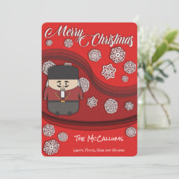 Nutcracker und Snowflake Weihnachtskarte Feiertagskarte