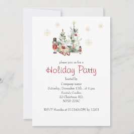 Nutcracker und Weihnachtsbaum Aquarell niedlich Ch Einladung