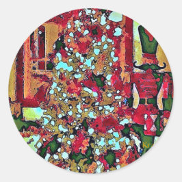 Nutcracker und Weihnachtsbaum Round Stickers