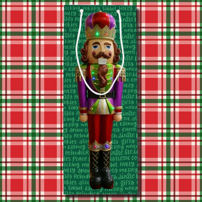 Nutcracker und Weihnachtswörter groß Geschenktüte Für Weinflaschen (Von Creator hochgeladen)
