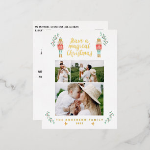 Nutcracker Wasserfarbe 3 Foto Folien Feiertagspostkarte