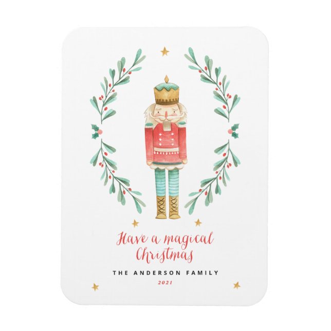 Nutcracker watercolor botanical cute magnet (Vertikal)