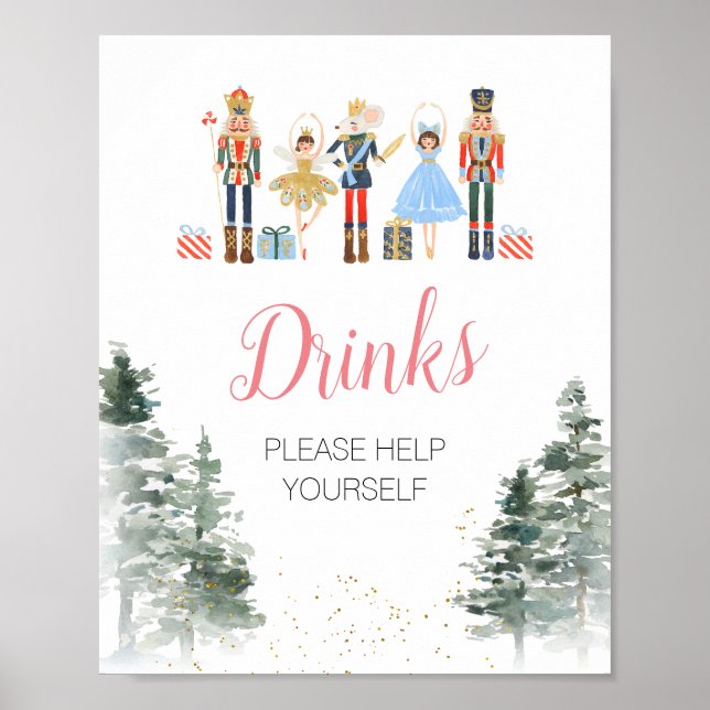 Nutcracker Weihnachts-Brautparty Tea Drinks Poster (Vorne)