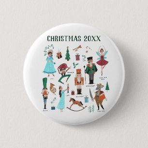 Nutcracker Weihnachts Custom Year Ballet Button