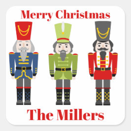 Nutcracker Weihnachtsadresse Classic Quadratischer Aufkleber