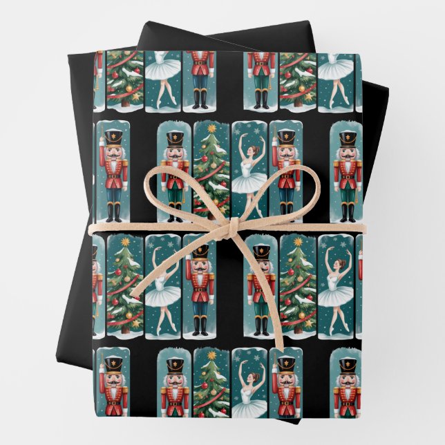 Nutcracker Weihnachtsballenszene Geschenkpapier Set (Beispiel)