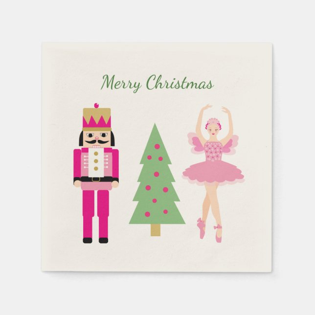 Nutcracker, Weihnachtsbaum, Ballerina Serviette (Vorderseite)