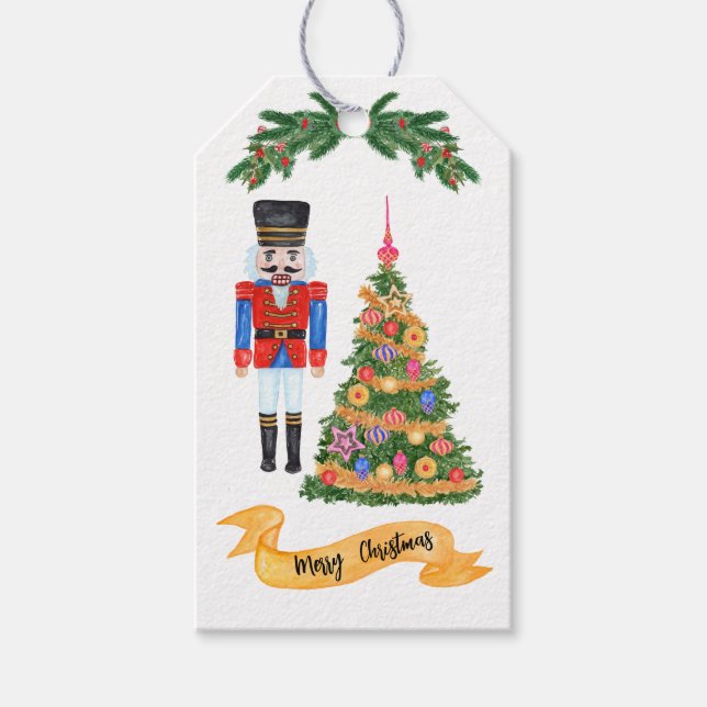 Nutcracker Weihnachtsbaum Geschenktasten Geschenkanhänger (Vorderseite)