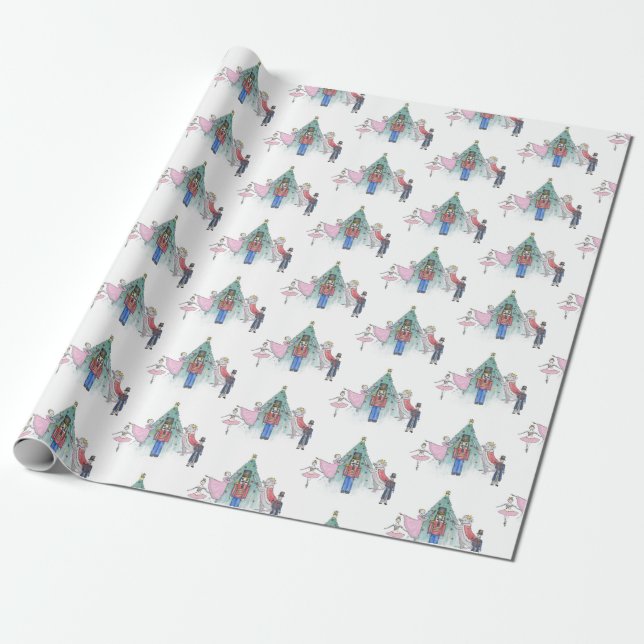 Nutcracker Weihnachtsbaumwrapping Paper Geschenkpapier (Ungerollt)