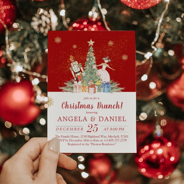 Nutcracker Weihnachtsbrunch Einladung (Nutcracker Watercolor Christmas Brunch Invitation!)