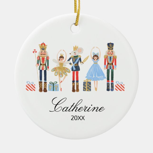 Nutcracker Weihnachtsdekor Keramik Ornament (Vorne)