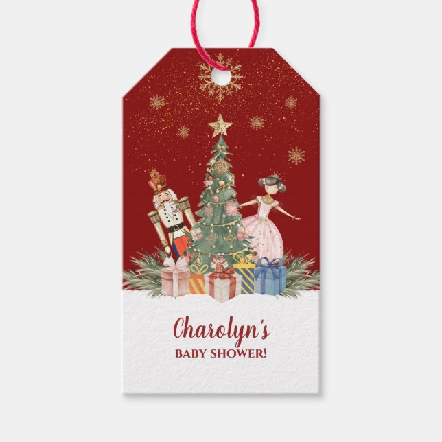 Nutcracker Weihnachtsdusche Party Geschenkanhänger (Vorderseite)