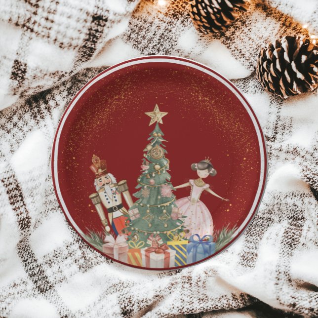 Nutcracker Weihnachtsdusche Party Pappteller (Nutcracker Christmas Party Baby Shower Paper Plates)