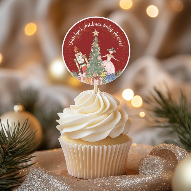 Nutcracker Weihnachtsdusche Party Runder Aufkleber (Nutcracker Christmas Party Baby Shower Classic Round Sticker!)