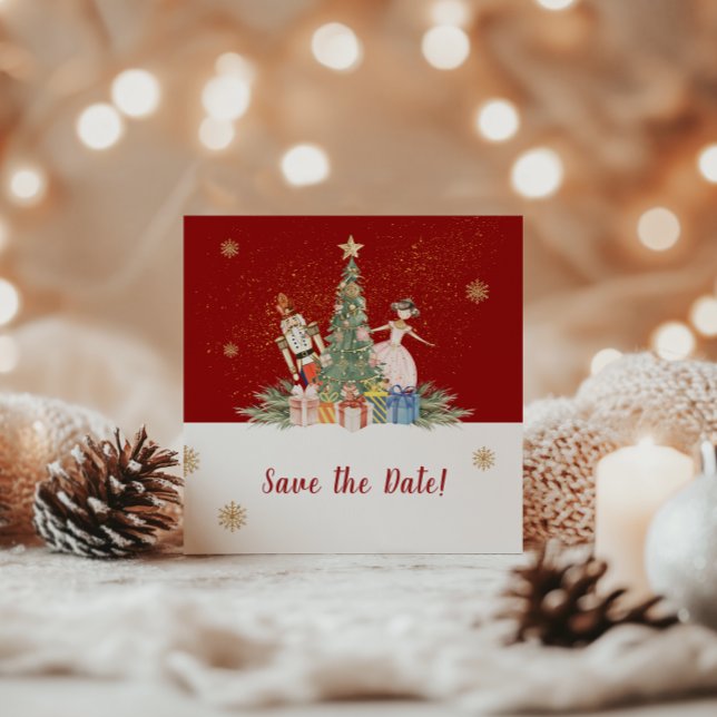 Nutcracker Weihnachtsdusche Party Save The Date (Nutcracker Christmas Party Baby Shower Save The Date)