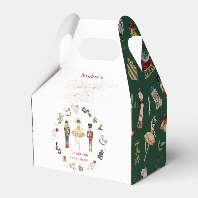 Nutcracker Weihnachtsfest Grün Gold Geschenkschachtel (Vorderseite)