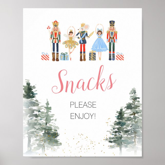 Nutcracker Weihnachtsgebäck Brautparty Tee Snacks Poster (Vorne)