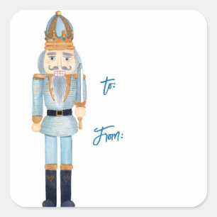 Nutcracker Weihnachtsgeschenkaufkleber Quadratischer Aufkleber