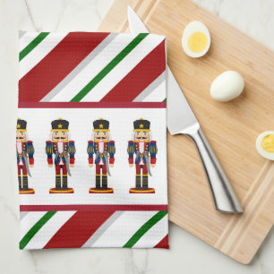 Nutcracker Weihnachtssoldat Candy Strip Geschirrtuch