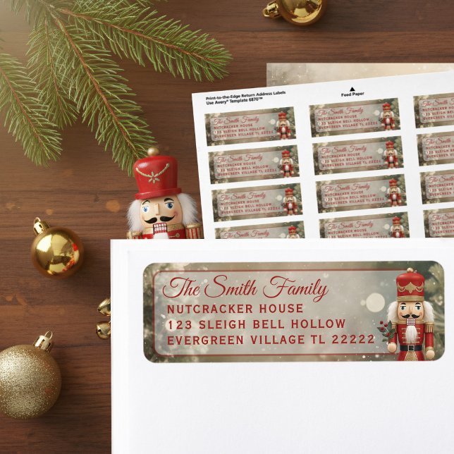 Nutcracker Weihnachtsweihnachtszeit-Rücksendeadres (Send classic cheer this season! Just add your name and address to these festive labels)