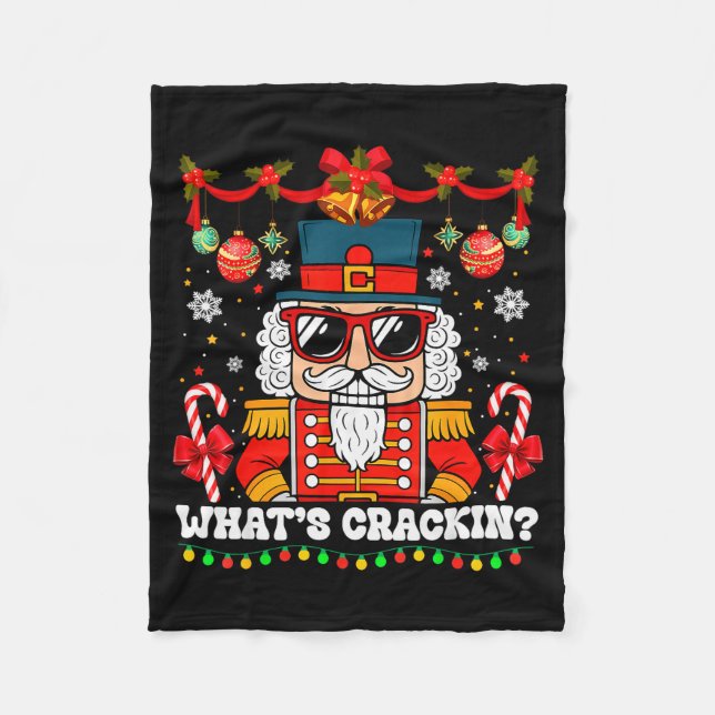 Nutcracker What's Crackin Funny Christmas Men Wome Fleecedecke (Vorderseite)