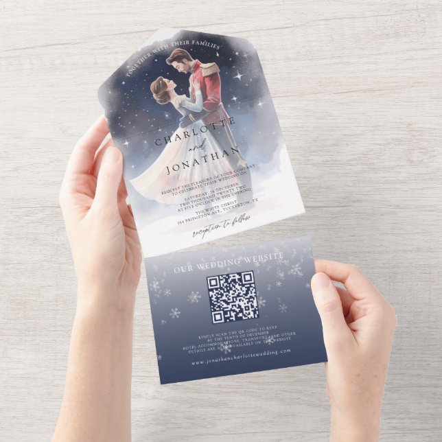 Nutcracker Whimsical Winter Wedding All In One Einladung (Abreißen)