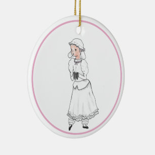 Nutcracker White Lamb Ballerina Personalisiert Orn Keramik Ornament
