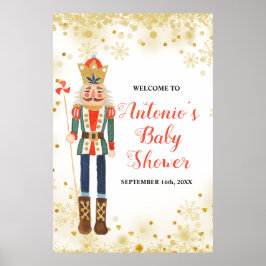 Nutcracker Winter Baby Dusche Begrüßungszeichen Poster