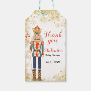 Nutcracker Winter Baby Shooter Vielen Dank Tag Geschenkanhänger