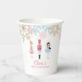Nutcracker Winter Geburtstag Glitzer Schneeflocken Pappbecher