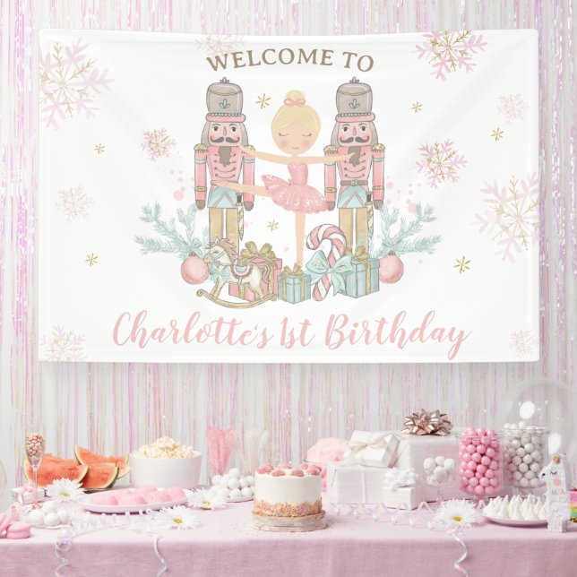 Nutcracker Winter Onederland 1. Geburtstag Hinterg Banner (Party)