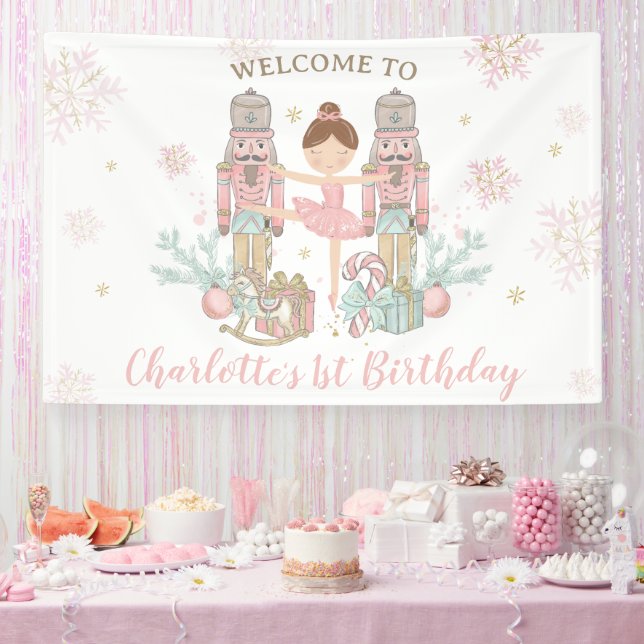 Nutcracker Winter Onederland 1. Geburtstag Hinterg Banner (Party)