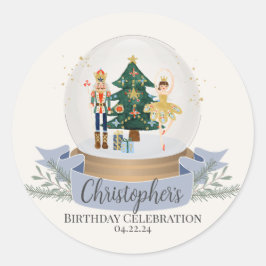 Nutcracker Winterwunderland Geburtstagsparty Runder Aufkleber